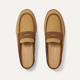 The Penny Loafer Mule - Wheat Raffia-Knit