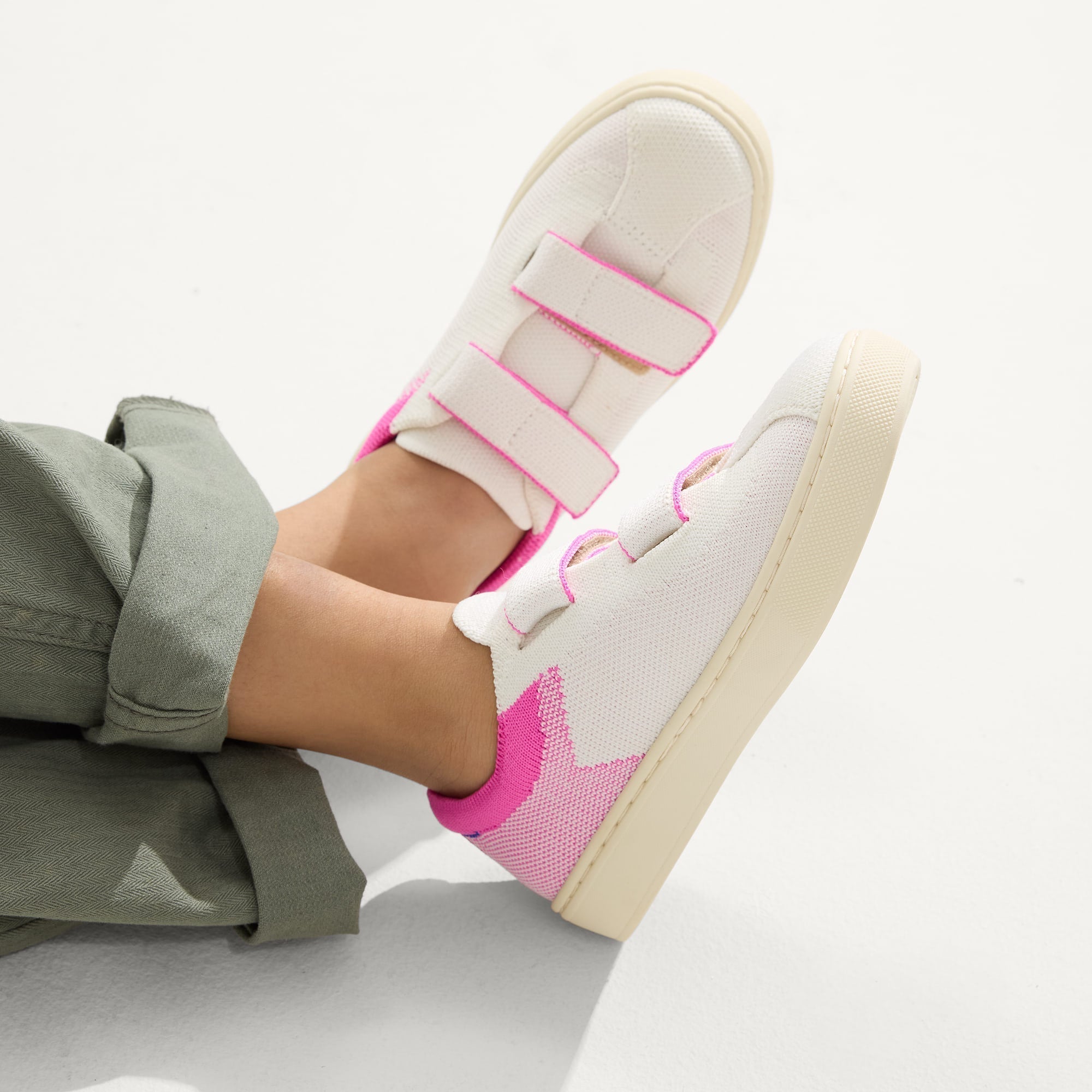 The Kids Strap Sneaker - Pink Taffy