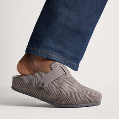 The Teddy Men's Clog - Ash Herringbone